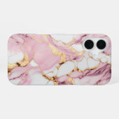 Coque iPhone 16 Marbre rose (Verso Horizontal)