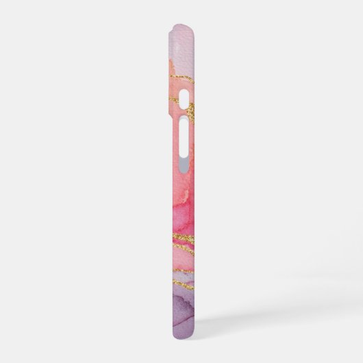 Coque iPhone 16 Marbre Rose roux et poussiéreux avec Parties scint (Côté gauche)