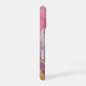 Coque iPhone 16 Marbre Rose roux et poussiéreux avec Parties scint (Côté droit)