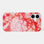 Coque iPhone 16 Marbre rouge clair (Verso Horizontal)