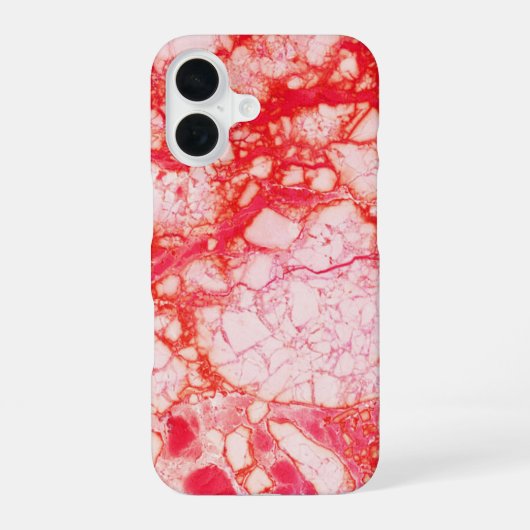 Coque iPhone 16 Marbre rouge clair (Verso)
