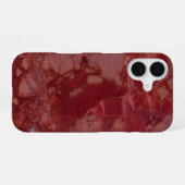 Coque iPhone 16 Marbre rouge foncé (Verso Horizontal)