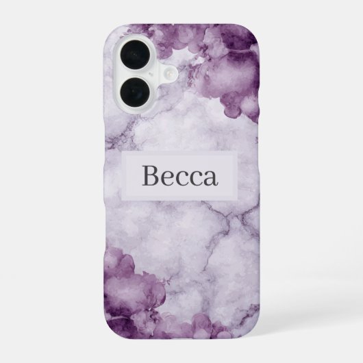 Coque iPhone 16 Marbre Violet (Verso)