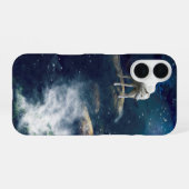 COQUE iPhone 16 MARCHEUR DE LA LUNE AU LOUP ARCTIQUE (Verso Horizontal)
