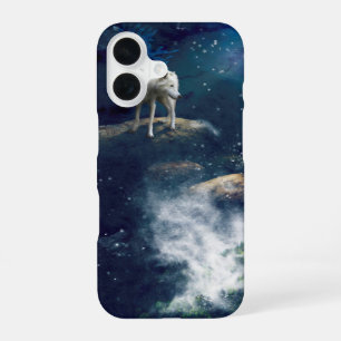 COQUE iPhone 16 MARCHEUR DE LA LUNE AU LOUP ARCTIQUE
