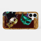 Coque iPhone 16 MARDI GRAS MASQUERADE parchemin (Verso Horizontal)