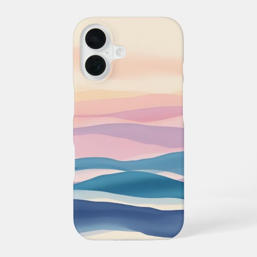 Coque iPhone 16 Marée Lavande Fluide Abstrait Côté Mer (Verso)