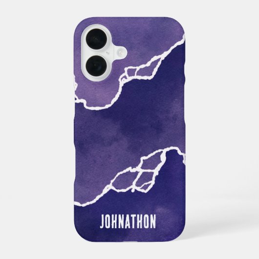 Coque iPhone 16 Marées côtières violettes (Verso)