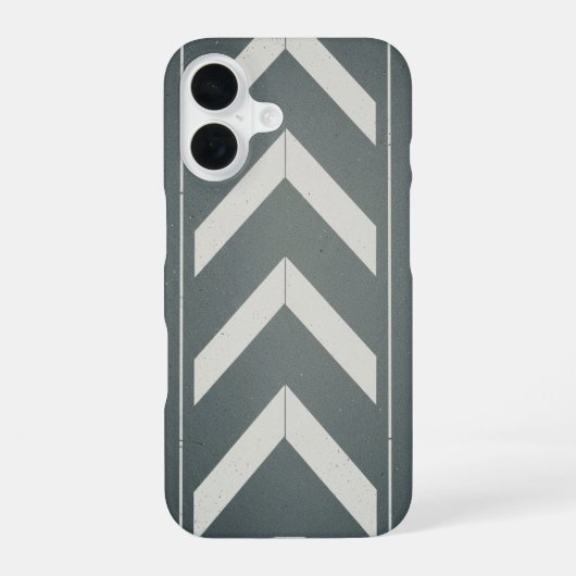 Coque iPhone 16 Marquage routier Chevron Rétro (Verso)