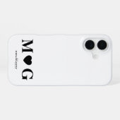 Coque iPhone 16 Marque cardiaque Monogramme sur mesure pour les co (Verso Horizontal)
