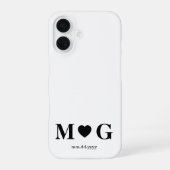 Coque iPhone 16 Marque cardiaque Monogramme sur mesure pour les co (Verso)