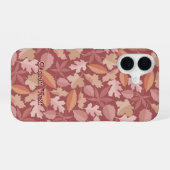 Coque iPhone 16 Marsala Motif Feuille (Verso Horizontal)