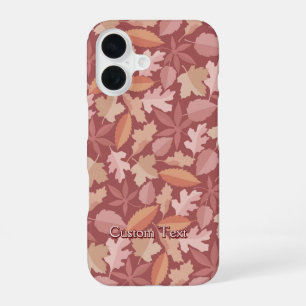 Coque iPhone 16 Marsala Motif Feuille