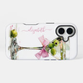 Coque iPhone 16 Martini Élégant Monogrammé (Verso Horizontal)