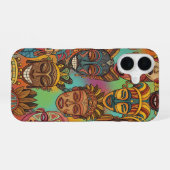 COQUE iPhone 16 MASQUE TRIBAL AFRICAIN (Verso Horizontal)