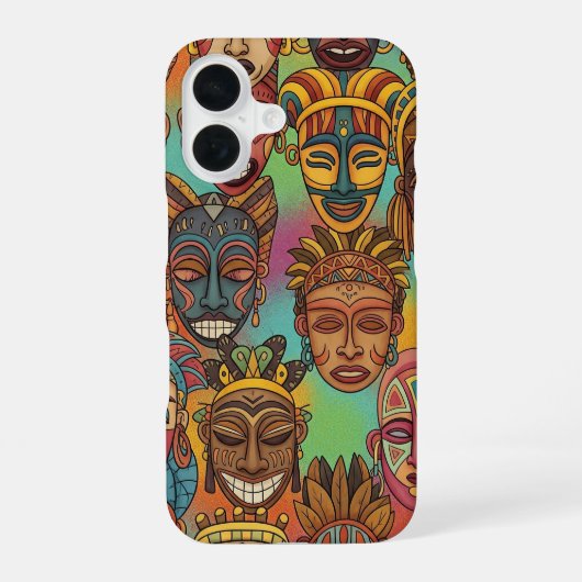 COQUE iPhone 16 MASQUE TRIBAL AFRICAIN (Verso)