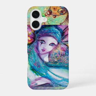 COQUE iPhone 16 MASQUÉRADE VÉNÉTIENNE /MASQUE EN BLEU