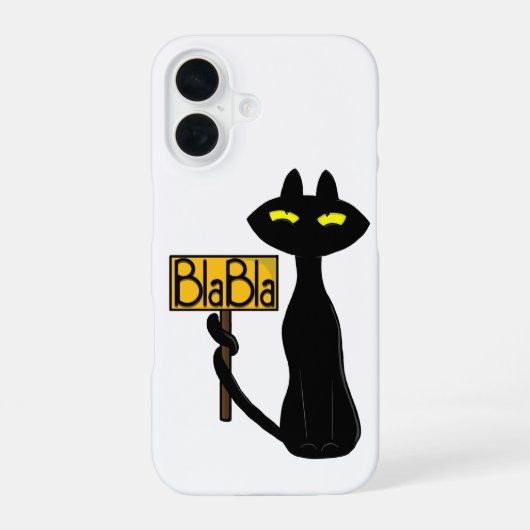Coque iPhone 16 Mauvais Boogie - Le Chat- " BlaBla" Étui téléphon (Verso)