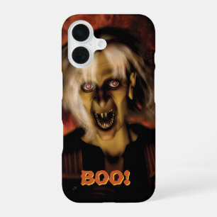 Coque iPhone 16 Mauvaise sorcière avec citrouille. Halloween