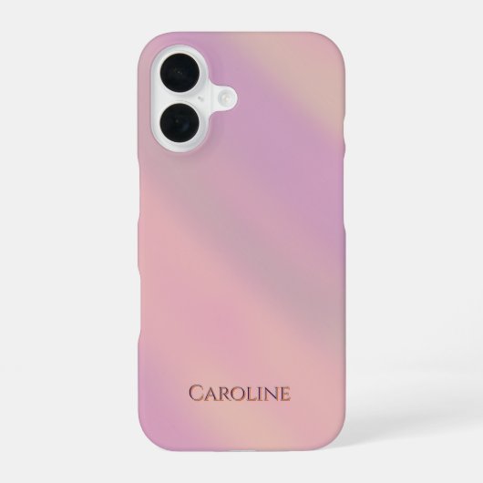 Coque iPhone 16 Mauve Soft Blush Pink Custom Name  (Verso)
