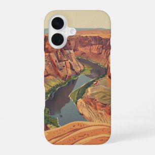 Coque iPhone 16 Méandre de Canyon Vintage