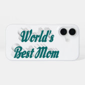 Coque iPhone 16 Meilleure Maman texte vert (Verso Horizontal)