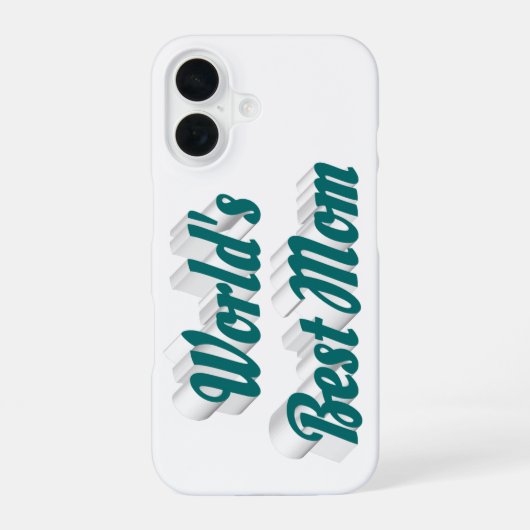 Coque iPhone 16 Meilleure Maman texte vert (Verso)