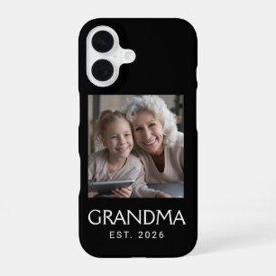 Coque iPhone 16 Mémé Typographie Établie Photo Noir