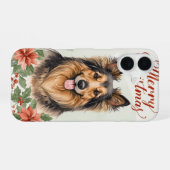 Coque iPhone 16 Merry Christmas Dog Festive Holiday Phone Case (Verso Horizontal)
