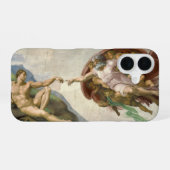 Coque iPhone 16 Michelangelo Création d'Adam Art (Verso Horizontal)