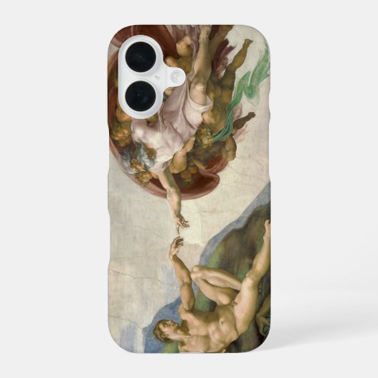 Coque iPhone 16 Michelangelo Création d'Adam Art (Verso)