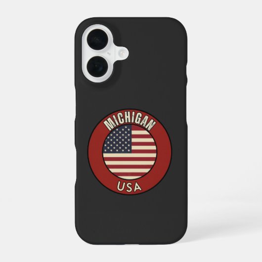 Coque iPhone 16 Michigan États-Unis d'Amérique (Verso)