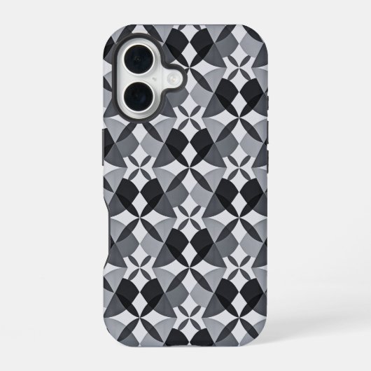 Coque iPhone 16 Mid-Century Modern Geometrics Black (Verso)