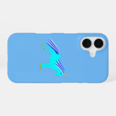 Coque iPhone 16 Mignon Garçon Bébé Licorne Bleue (Verso Horizontal)