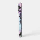 Coque iPhone 16 Mignon Kawaii Pastel Goth Patchwork Chat Effrayant (Côté gauche)