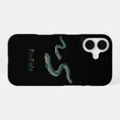 Coque iPhone 16 Mignons "PixEels" Anguilles Pixelisées Graphique (Verso Horizontal)