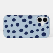 Coque iPhone 16 Minimal Blue Polka Dot Phone Case | Modern Aesthet (Verso Horizontal)