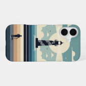 Coque iPhone 16 Minimal Retro Lighthouse (Verso Horizontal)