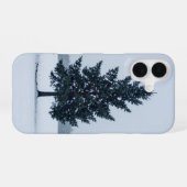 Coque iPhone 16 Minimal Winter Lone Fir Tree Snow Phone Case (Verso Horizontal)