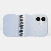 Coque iPhone 16 Minimal Winter Tiny Trees White Phone Case (Verso Horizontal)