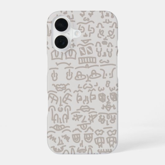 Coque iPhone 16 Minimalist Beige Doodle Pattern Case – Abst (Verso)