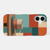 Coque iPhone 16 Minimalist Geometric Coffee Cup Scene (Verso Horizontal)