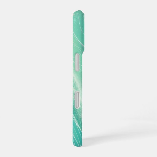 Coque iPhone 16 Mint Green Light Waves Phone Case (Côté droit)
