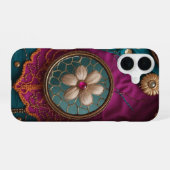 Coque iPhone 16 Mirrorwork vertical et broderie (Verso Horizontal)