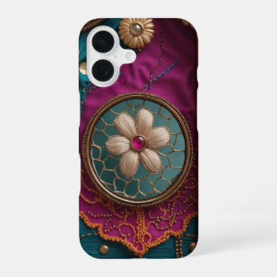 Coque iPhone 16 Mirrorwork vertical et broderie