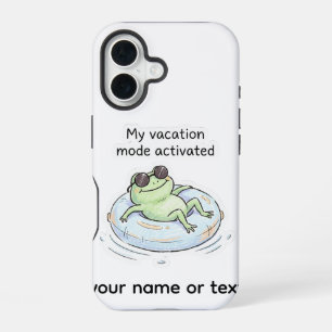 Coque iPhone 16 Mode Vacances Grenouille Mignonne Activé Été Drôle