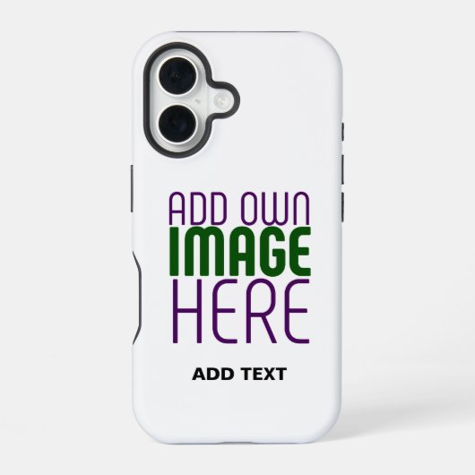 COQUE iPhone 16 MODELE DE TEXTE D'IMAGE BLANCHE SIMPLE ÉDITABLE MO (Verso)