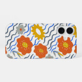 Coque iPhone 16 Modern Abstract Flowers Boho Wavy (Verso Horizontal)