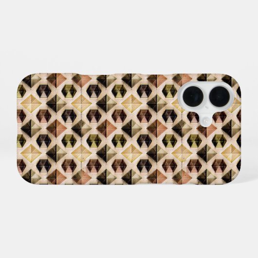 Coque iPhone 16 Modern abstract geometric digital pattern 58 (Verso Horizontal)