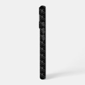 Coque iPhone 16 Modern Black Rubber Lattice with Name (Côté gauche)